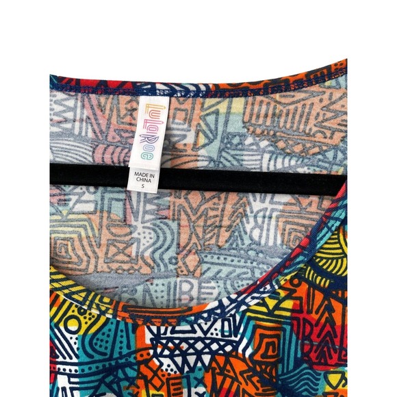 Lularoe Womens Top Sz Small Red Geo-Print Tunic - Picture 3 of 6